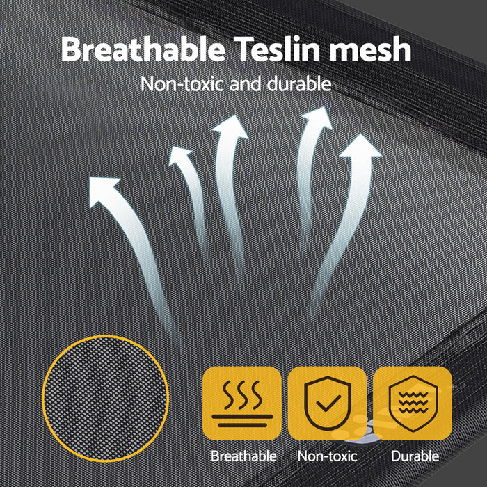 Pet Dog Bed Elevated Trampoline Durable Raised Heavy Duty Large Dogs 90X137Cm Black