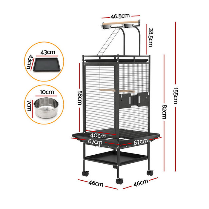 155Cm Durable Parrot Aviary Stand