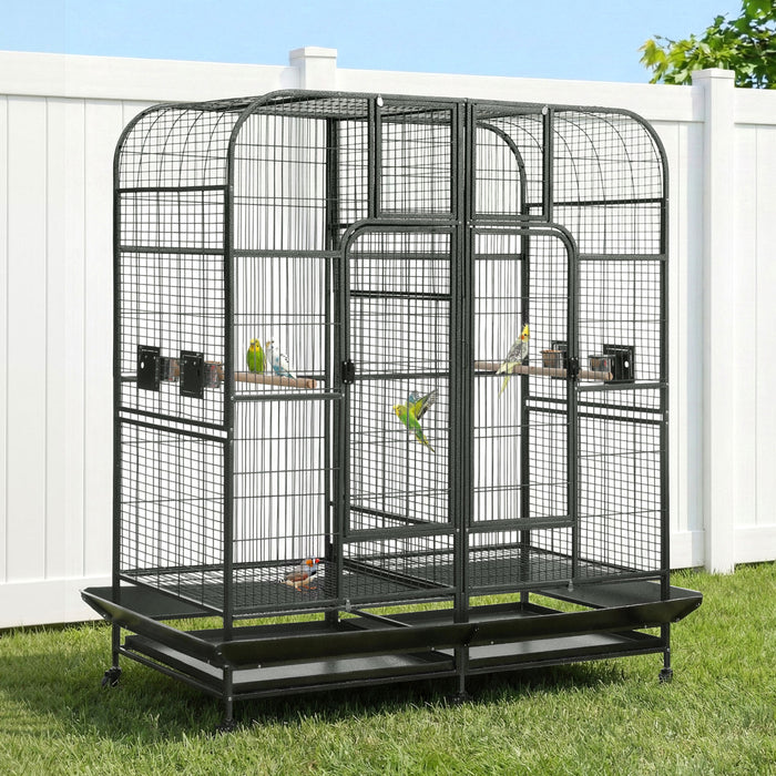 Bird Cage Extra Large Aviary 185cm Pet Parrot Cage Castor Wheel Removable Divider