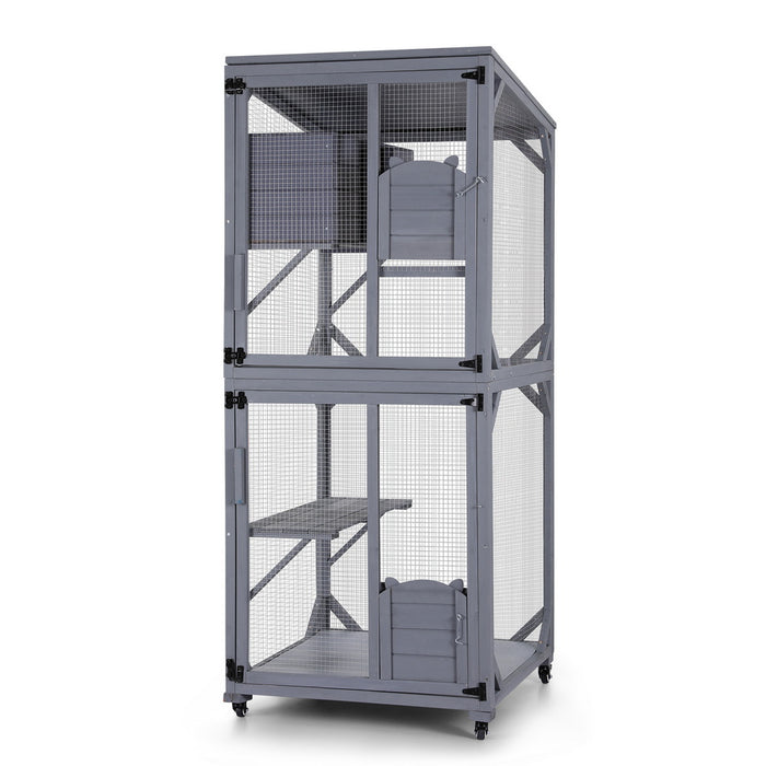 Cat House Wooden 180Cm Rabbit Hutch Pet Condo Small Dog Enclosure Cage