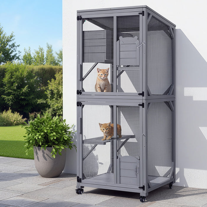 Cat House Wooden 180Cm Rabbit Hutch Pet Condo Small Dog Enclosure Cage