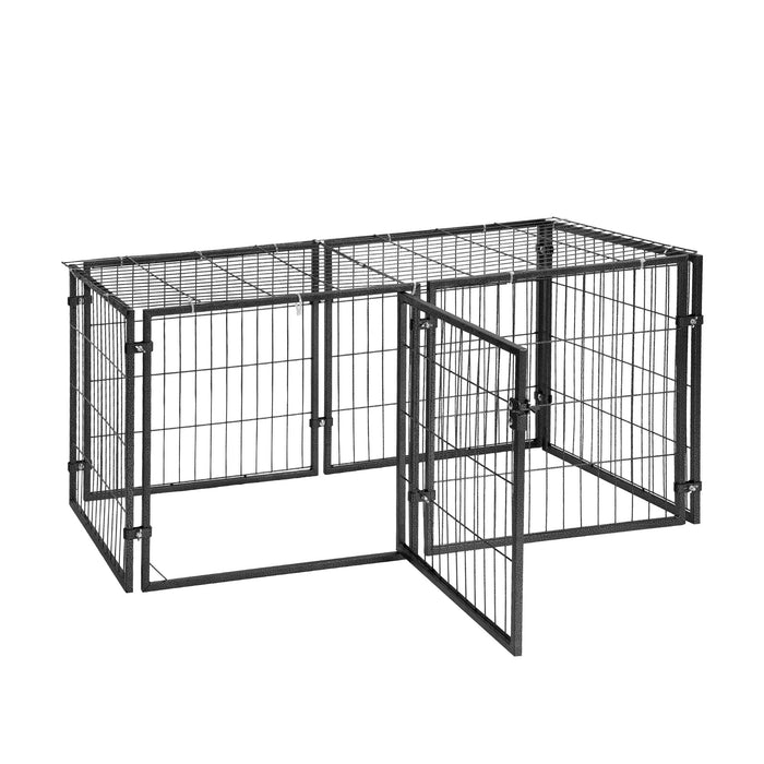 Large Dog Crate Cage Playpen 129Cm Puppy Pen Pet Enclosure Black
