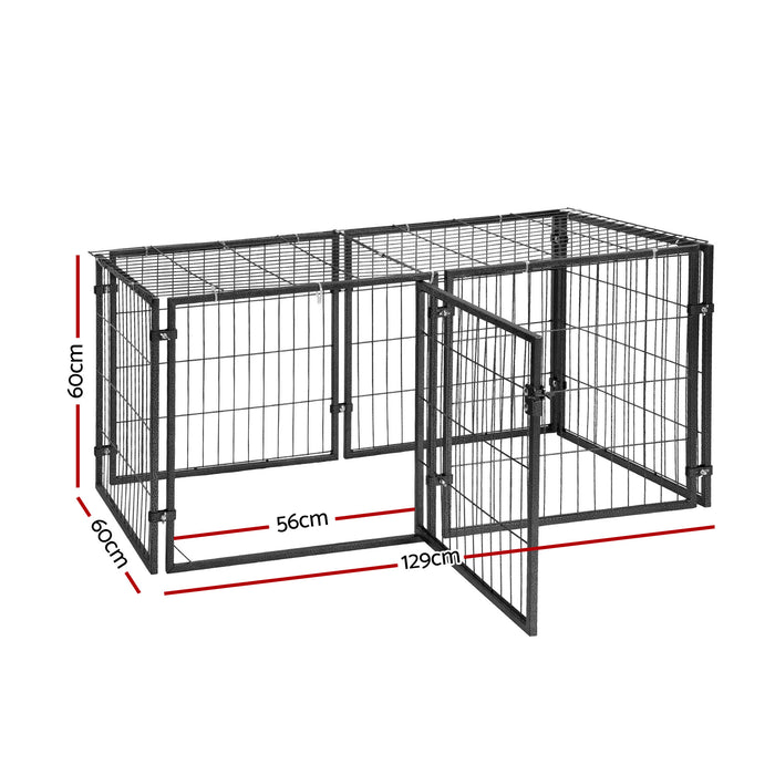 Large Dog Crate Cage Playpen 129Cm Puppy Pen Pet Enclosure Black