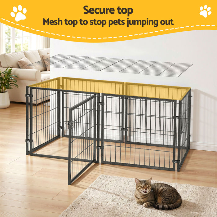 Large Dog Crate Cage Playpen 129Cm Puppy Pen Pet Enclosure Black