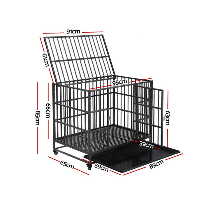 Anti-Bite Dog Wheels Cage And Tray