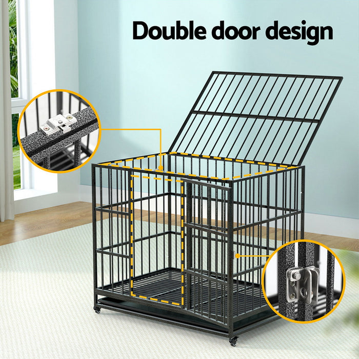 Anti-Bite Dog Wheels Cage And Tray