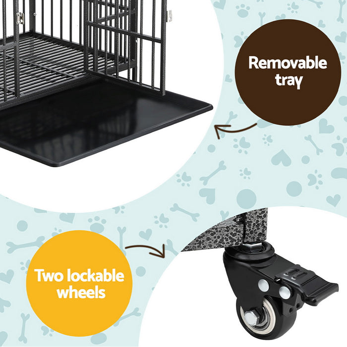 Anti-Bite Dog Wheels Cage And Tray