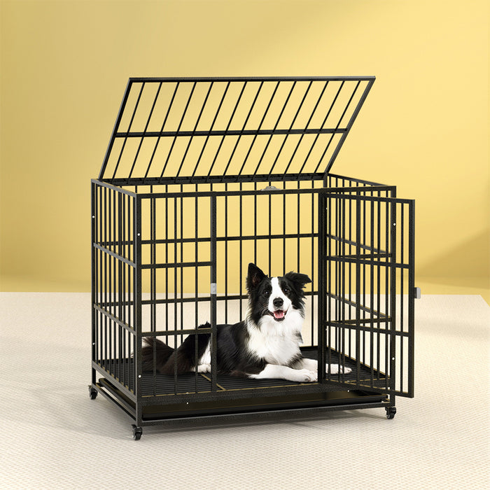 Anti-Bite Dog Wheels Cage And Tray