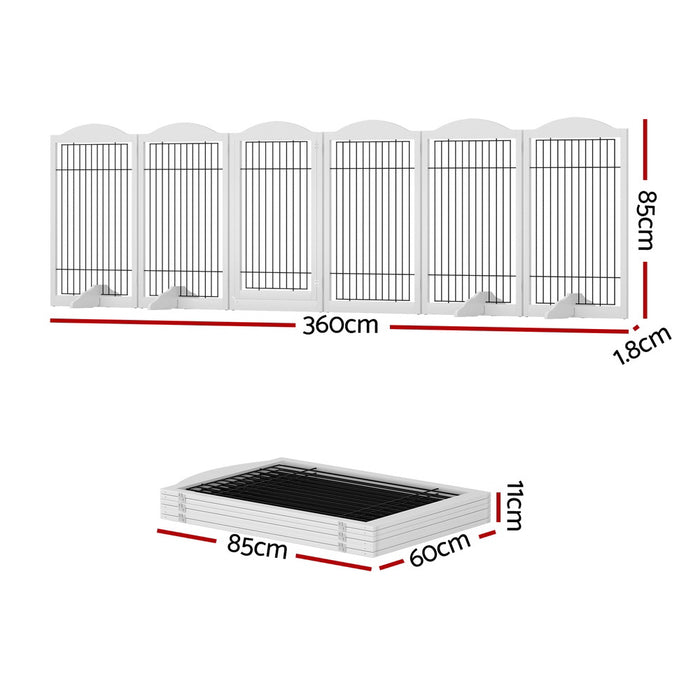 6 Panel Flexible Wooden Pet Playpen