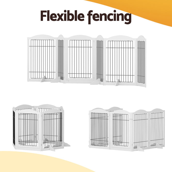 6 Panel Flexible Wooden Pet Playpen