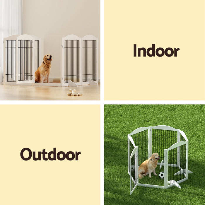 6 Panel Flexible Wooden Pet Playpen