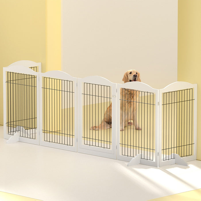 6 Panel Flexible Wooden Pet Playpen