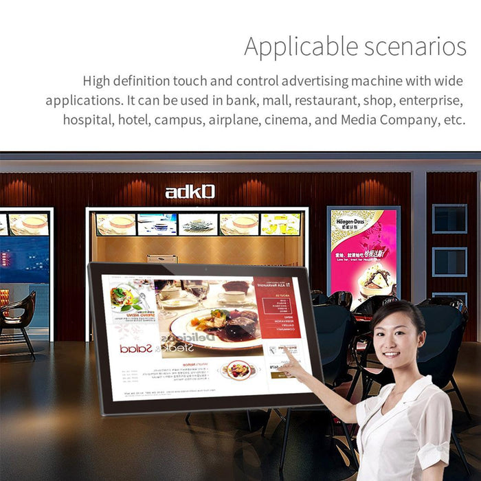 Hsd-P538 14 Inch Ips Touch Screen All In One Pc With Holder 4Gb+32Gb Android 14 Rk3576S Octa-Core Black