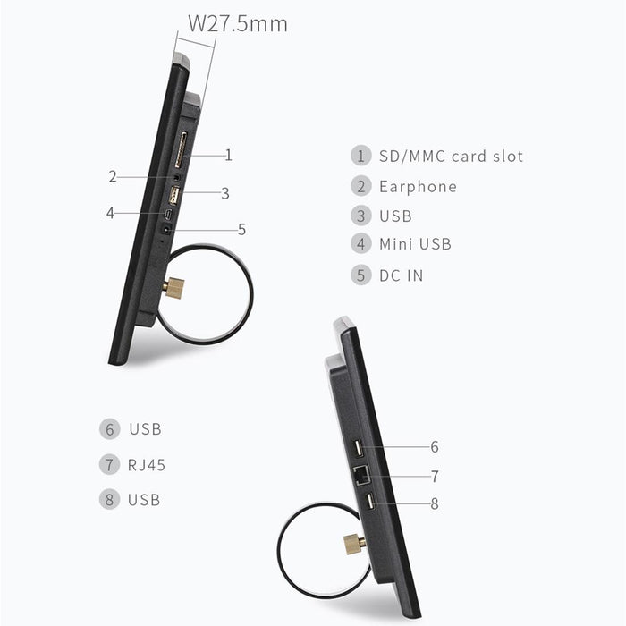 Hsd-P538 14 Inch Ips Touch Screen All In One Pc With Holder 4Gb+32Gb Android 14 Rk3576S Octa-Core Black