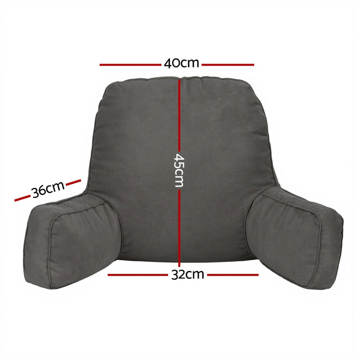 Reading Pillow Back Rest Lumbar Support Cushion Grey
