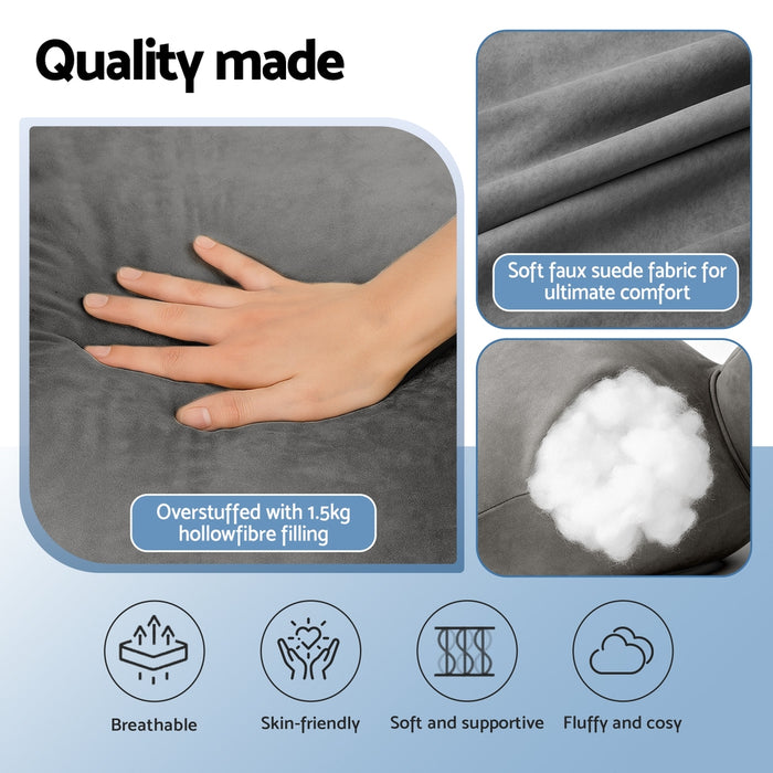 Reading Pillow Back Rest Lumbar Support Cushion Grey