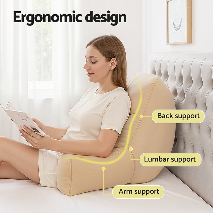 Reading Pillow Back Rest Lumbar Support Cushion Oatmeal