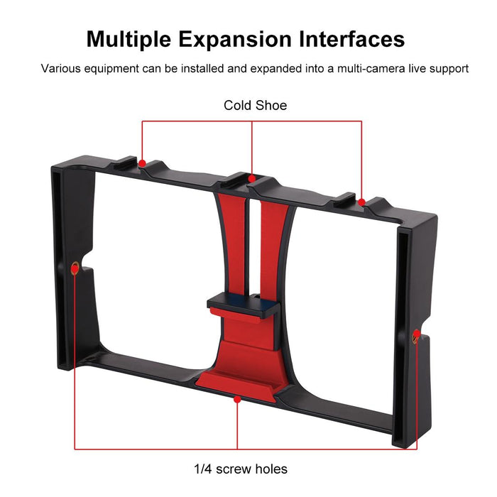 2 In 1 Vlogging Live Broadcast Smartphone Video Rig & 4.7 Inch 12Cm Ring Led Selfie Light Kits With Cold Shoe Tripod Head