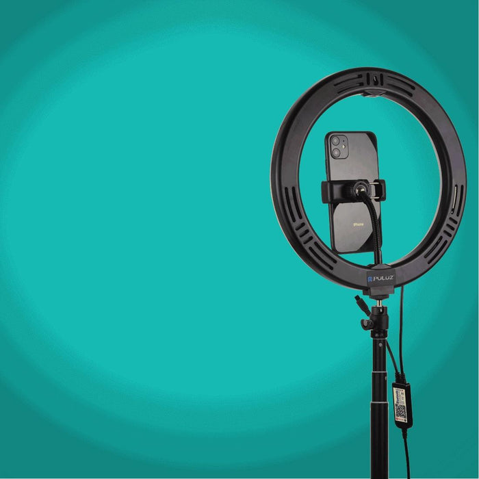 10.2 Inch 26Cm Rgbw Light & 1.65M Tripod Mount Curved Surface Usb Rgbw Dimmable Led Ring Vlogging Video Light Live Broadcast Kits Black