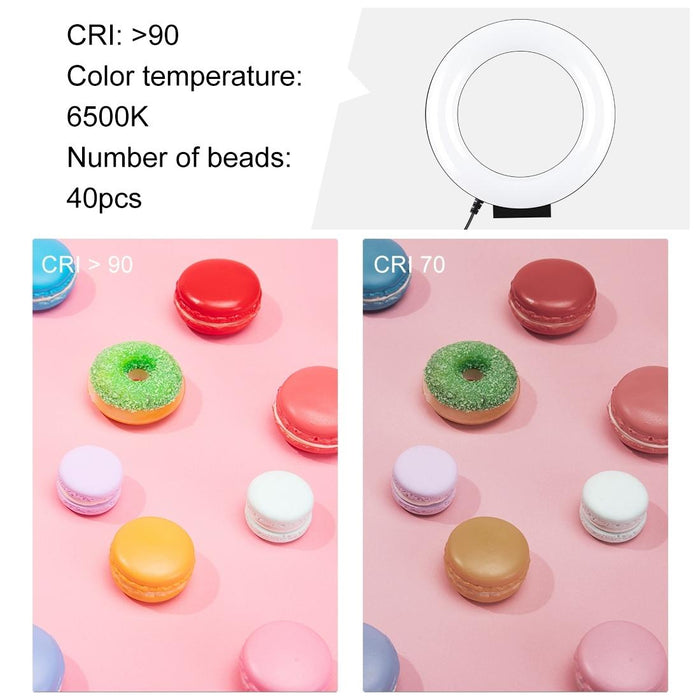 4.7 Inch 12Cm Ring Light & Desktop Tripod Selfie Stick Mount Usb White Light Led Ring Selfie Beauty Vlogging Photography Video Lights Kits Black