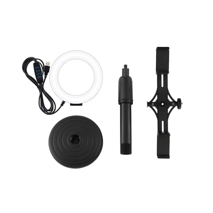 4.7 Inch 12Cm Ring Light Horizontal Dual Phone Brackets Desktop Holder Video Light Kits