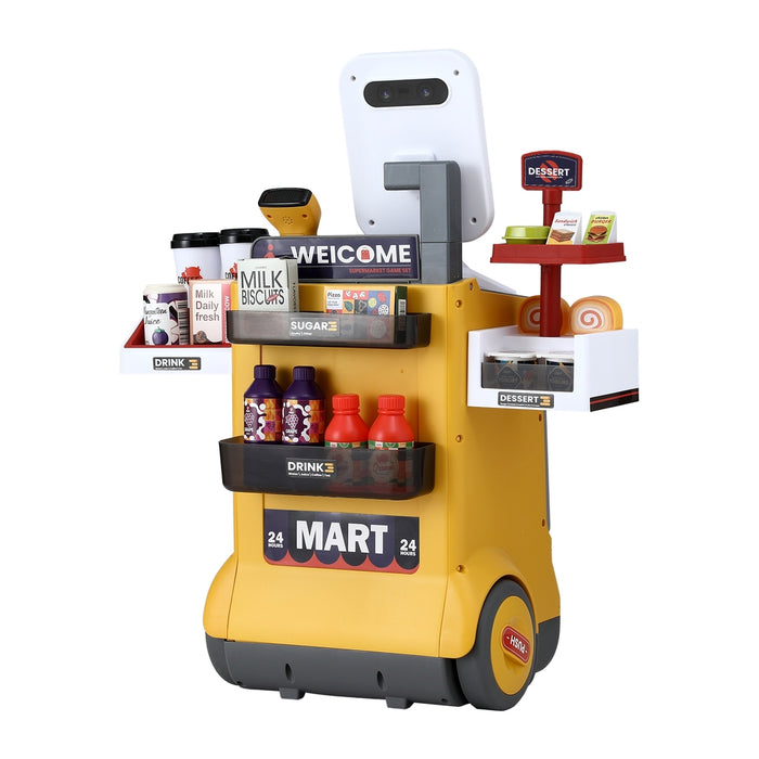 Kids Pretend Playset Supermarket Shopping Role Play Toy Cash Food 48Pcs