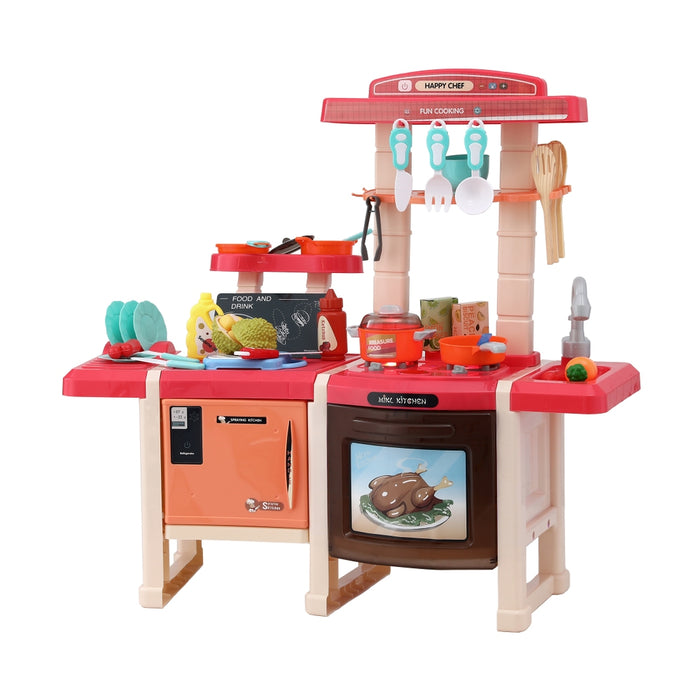 Kids Kitchen Pretend Play Set Cooking Sound Steam Light Function