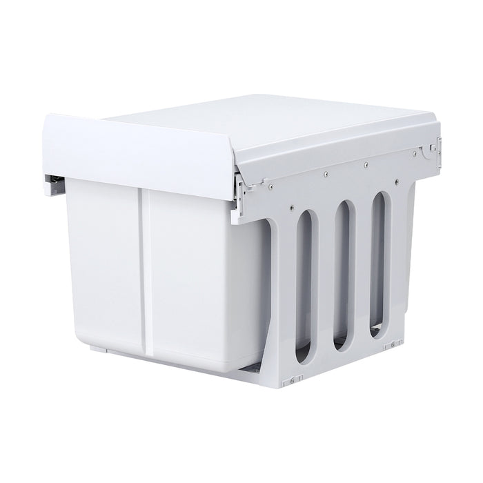 Pull Out Bin Kitchen Triple Slide Garbage Rubbish Bins Basket White 31L
