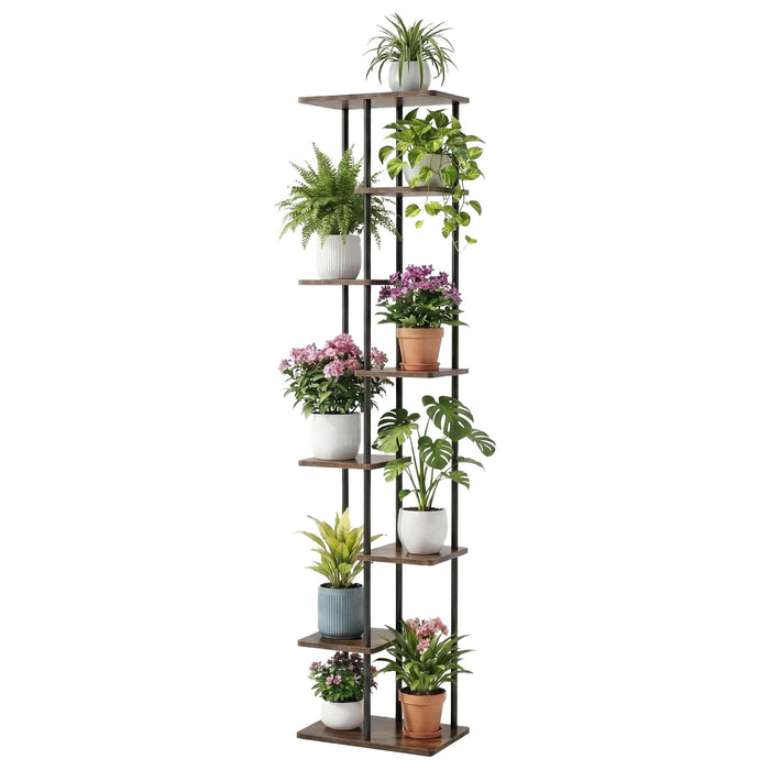 8 Tiers Plant Stand Metal Flower Pots Shelf Indoor Outdoor Garden Home