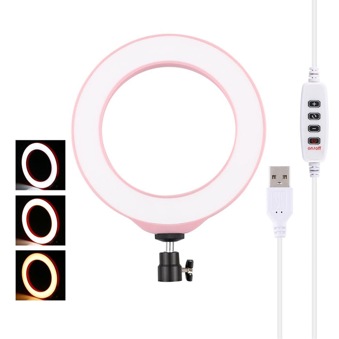 16Cm Usb 3 Modes Dimmable Led Ring Vlogging Photography Video Lights With Tripod Ball Head
