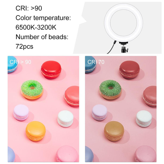 16Cm Usb 3 Modes Dimmable Led Ring Vlogging Photography Video Lights With Tripod Ball Head