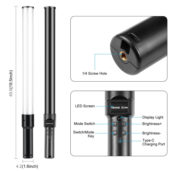 144 Leds Photo Handheld Stick Light Full Colour Rgb Fill Light