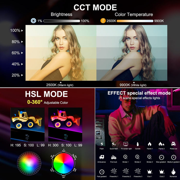 144 Leds Photo Handheld Stick Light Full Colour Rgb Fill Light