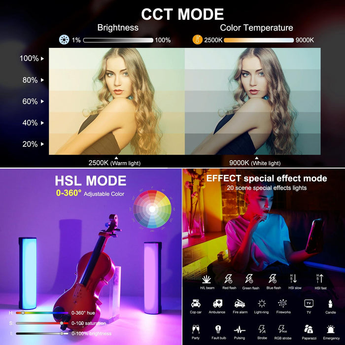 17Cm Photo Handheld Full Colour Rgb Stick Light Magnetic Led Fill Light