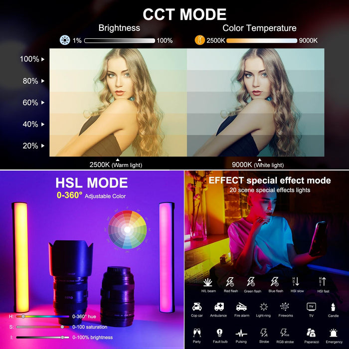 30Cm Photo Handheld Full Colour Rgb Stick Light Magnetic Led Fill Light