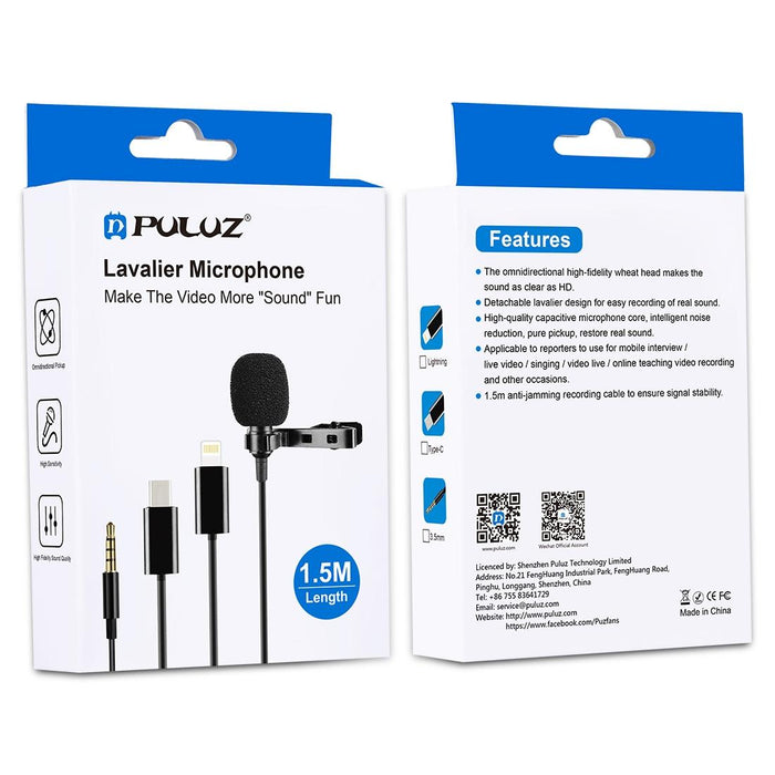 1.5M Wired Lavalier Condenser Microphone