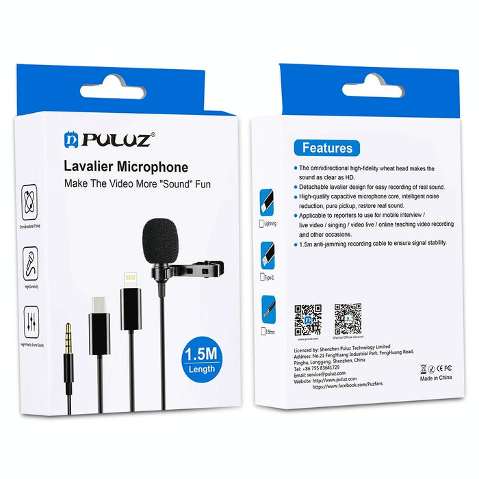 1.5M Usb-C Lavalier Condenser Microphone