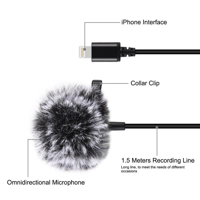 1.5M Wired Lavalier Condenser Microphone