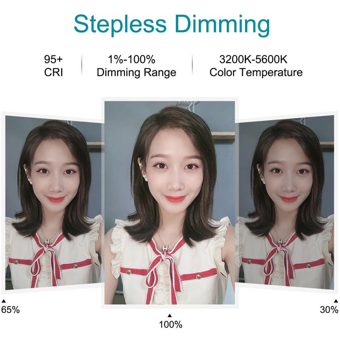 26Cm Usb 3 Modes Dimmable Dual Colour Temperature Led Curved Diffuse Light Ring Vlogging Selfie Photography Video Lights With Phone Clamp