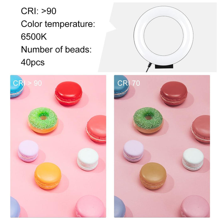 4.7 Inch 12Cm Curved Surface Usb White Light Led Ring Selfie Beauty Vlogging Photography Video Lights Black