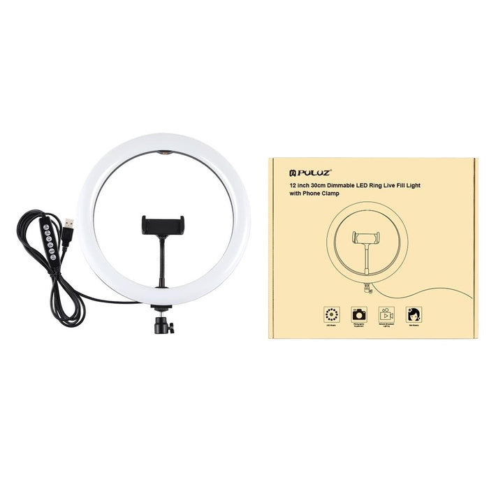 11.8 Inch 30Cm Curved Surface Usb 10 Modes 8 Colour Rgbw Dimmable Led Ring Vlogging Photography Video Lights Black