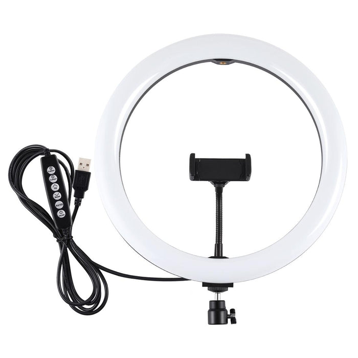 11.8 Inch 30Cm Curved Surface Usb 10 Modes 8 Colour Rgbw Dimmable Led Ring Vlogging Photography Video Lights Black