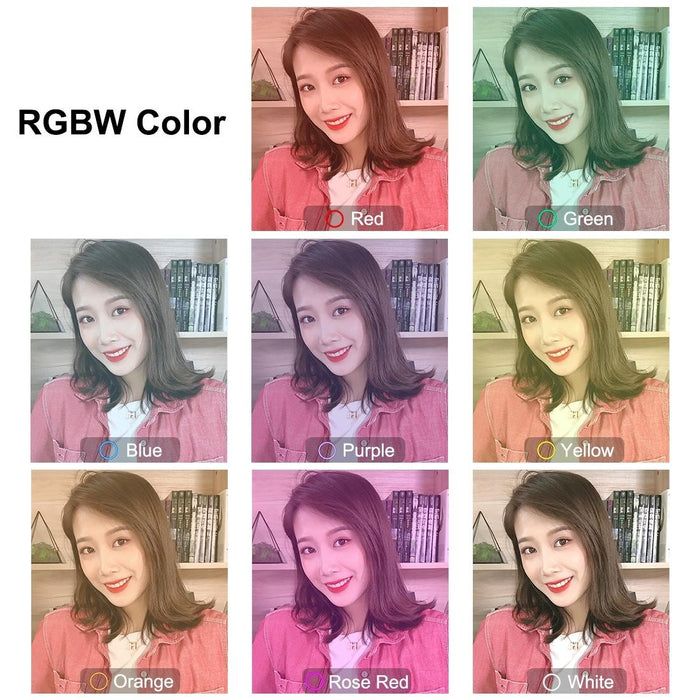 11.8 Inch 30Cm Curved Surface Usb 10 Modes 8 Colour Rgbw Dimmable Led Ring Vlogging Photography Video Lights Black