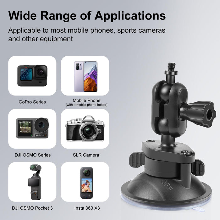 1 / 4 Inch Magic Arm Suction Cup Mount Black