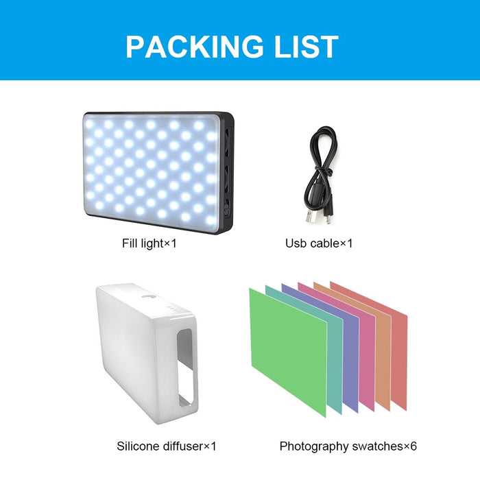 2500K / 9000K 120 Leds Live Broadcast Video Led Light Photography Beauty Selfie Fill Light With Switchable 6 Colour Filters Black