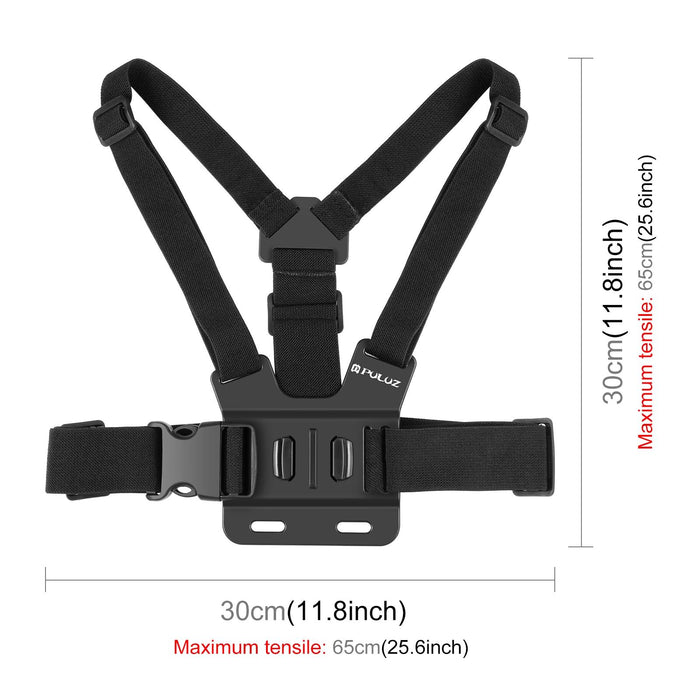 5 in 1 Adjustable Body Mount Belt Chest Strap with Phone Clamp  J Hook Mount  and Long Screw Kit