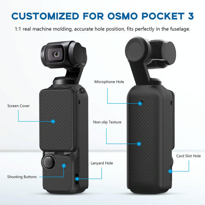 2 In 1 Silicone Cover Set For Dji Osmo Pocket 3 With Strap