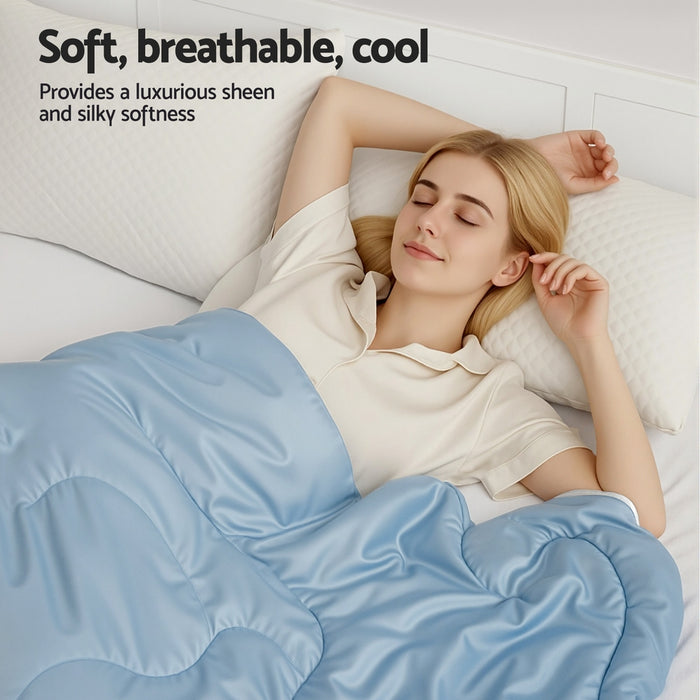 Tencel Quilt 200Gsm Summer Quilts Comforter Doona Light Weight Soft Throw Blanket Super King