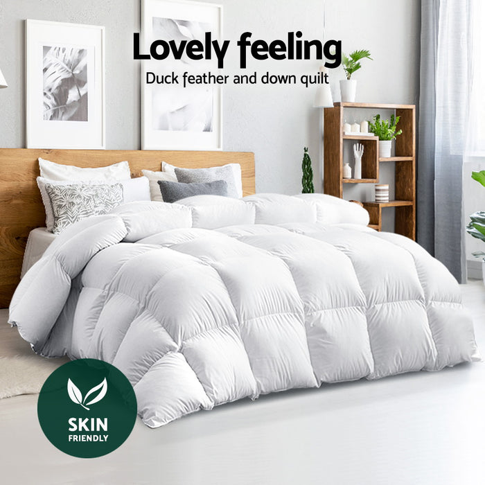 700Gsm Duck Down Feather Quilt Duvet Doona Winter Blanket Double