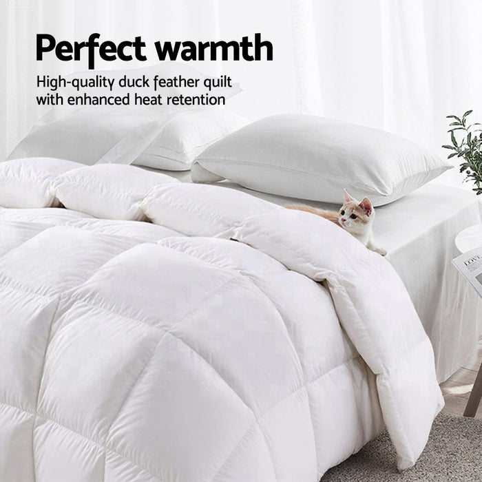 700Gsm Duck Down Feather Quilt Duvet Doona Winter Blanket Double